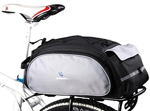DCCN Gepäckträgertasche 13L Fahrradtasche Packtasche mit Schultergurt - Schwarz