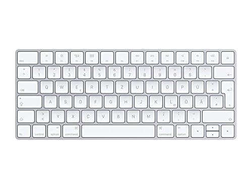 Apple Magic MLA22D/A Tastatur (QWERTZ, Multimediatasten,Wiederaufladbar) Silber / Weiß
