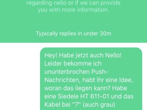 Ich habe den Support über die App kontaktiert