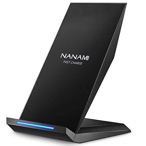 NANAMI Fast Wireless Charger, Qi Ladegerät für iPhone XS/XS Max/XR/ X/ 8/8 Plus, kabelloses Induktive Ladestation Schnellladestation für Samsung Galaxy S9 S9+ S8 S8 Plus S7 S7edge Note 9/8/5 usw.