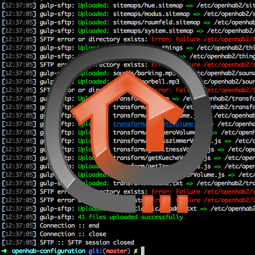 Update OpenHAB2 configuration automatically using gulp.js