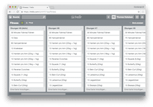 Meine Fitnessverwaltung: in Trello